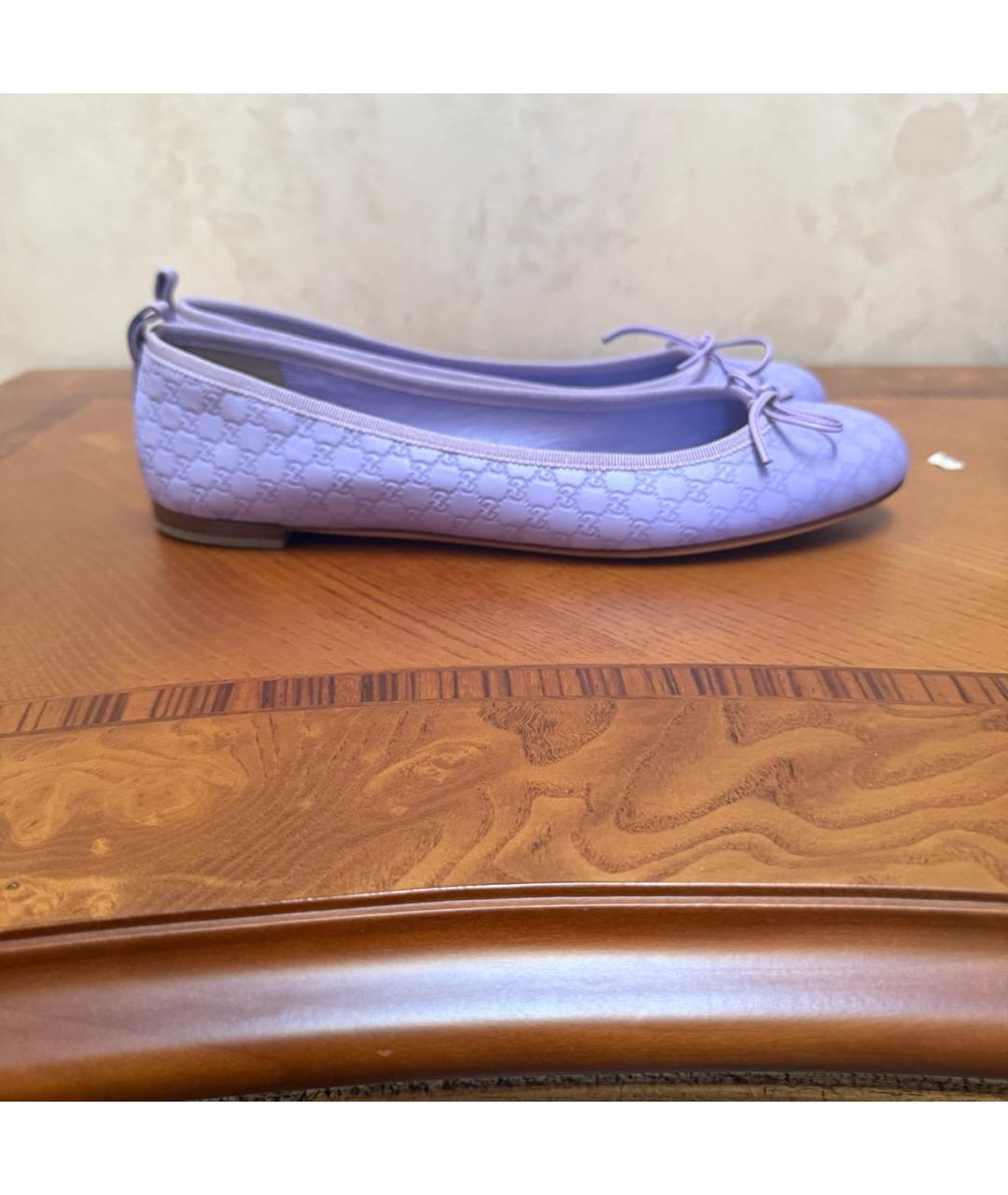 GUCCI Фиолетовые балетки, фото 7