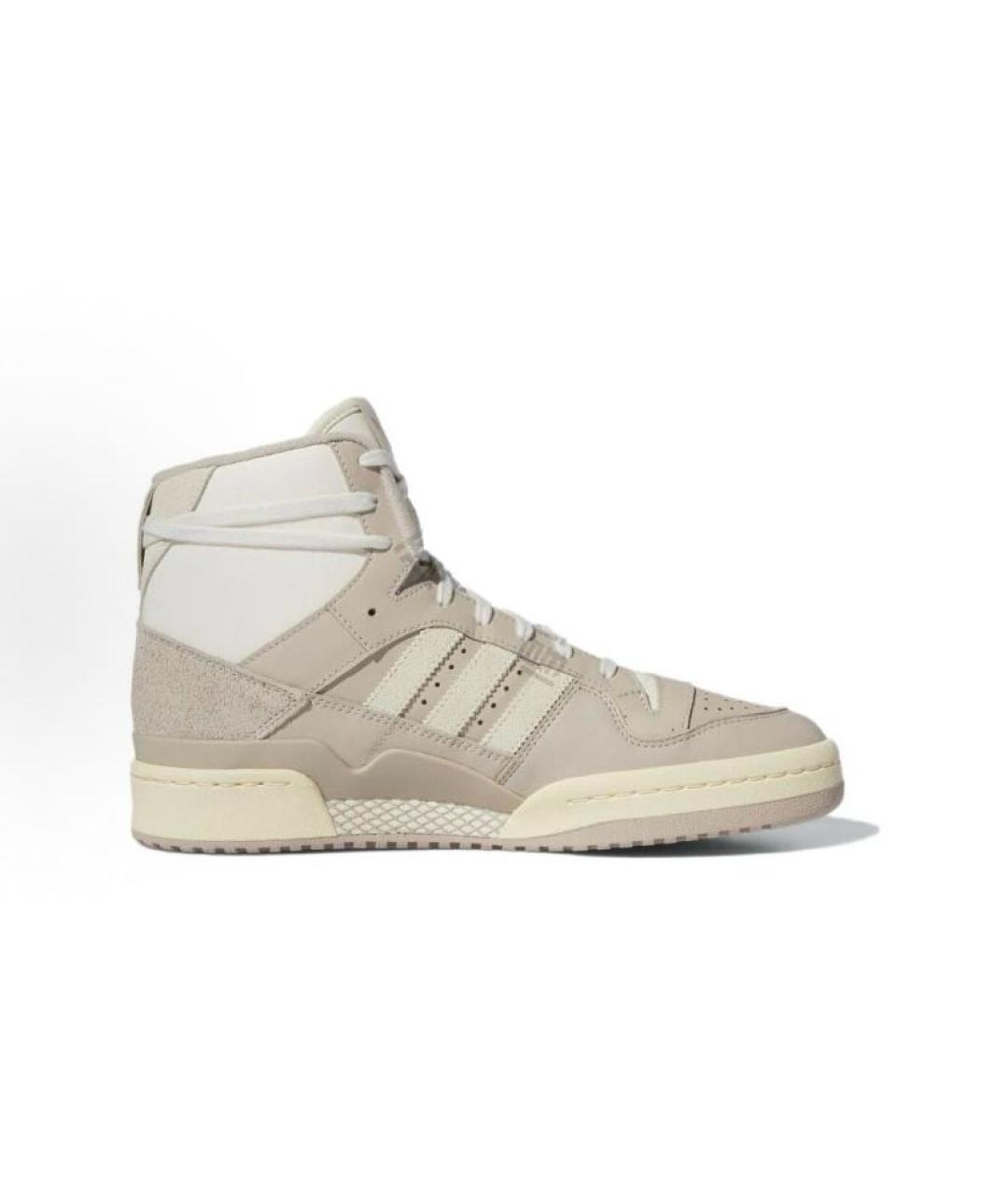 ADIDAS Бежевые кожаные высокие кроссовки / кеды, фото 3