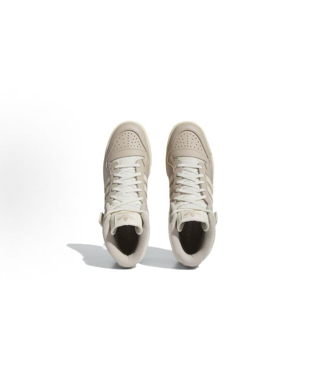 ADIDAS Бежевые кожаные высокие кроссовки / кеды, фото 5