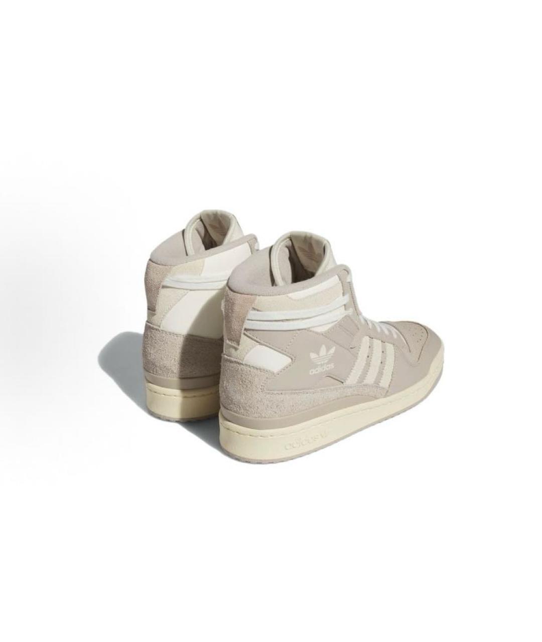ADIDAS Бежевые кожаные высокие кроссовки / кеды, фото 4