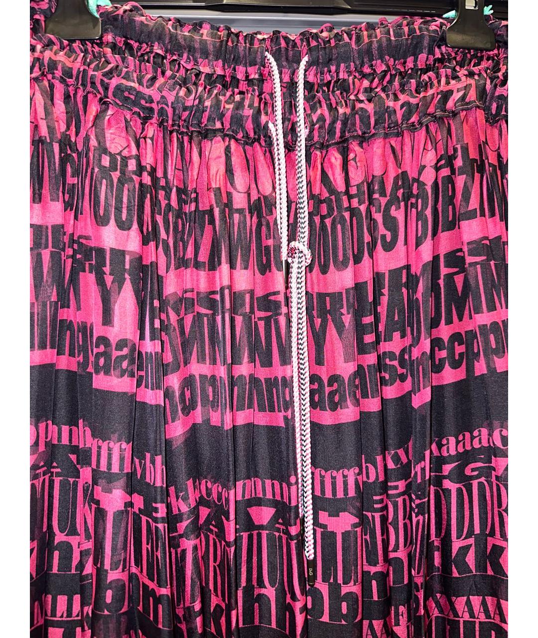 DOLCE&GABBANA Розовая шелковая юбка макси, фото 3