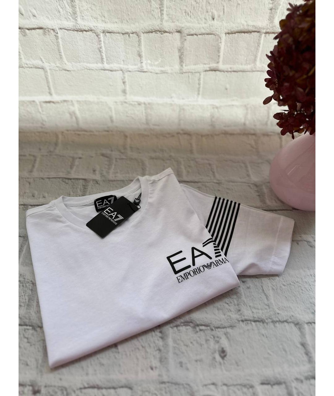 EMPORIO ARMANI Белая хлопковая футболка, фото 4