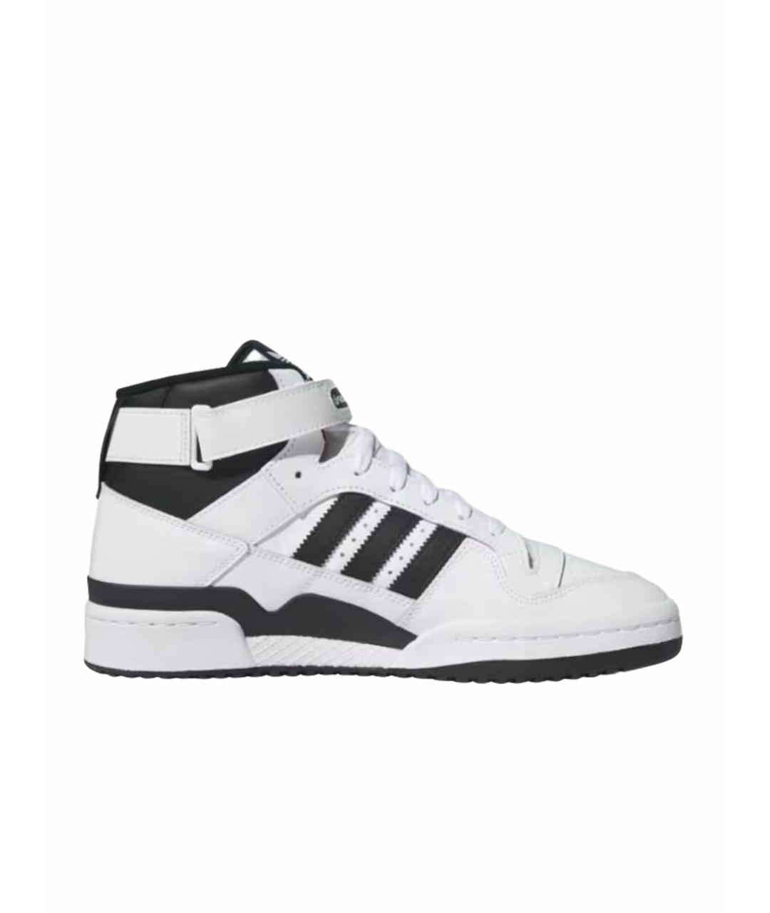 ADIDAS Белые кожаные высокие кроссовки / кеды, фото 1
