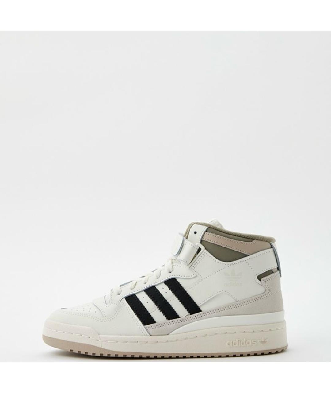 ADIDAS Бежевые кожаные высокие кроссовки / кеды, фото 2