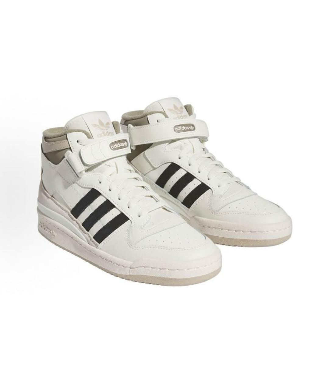 ADIDAS Бежевые кожаные высокие кроссовки / кеды, фото 4