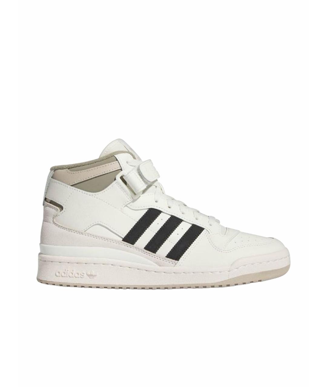 ADIDAS Бежевые кожаные высокие кроссовки / кеды, фото 1