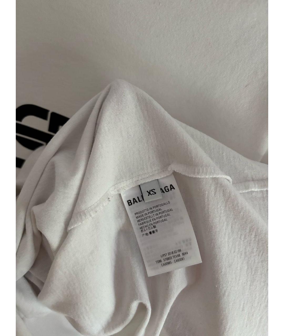 BALENCIAGA Белая хлопковая футболка, фото 3