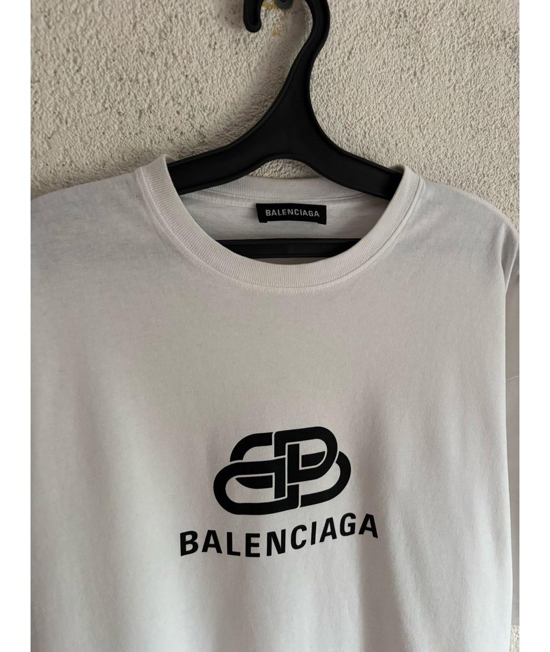 BALENCIAGA Белая хлопковая футболка, фото 2