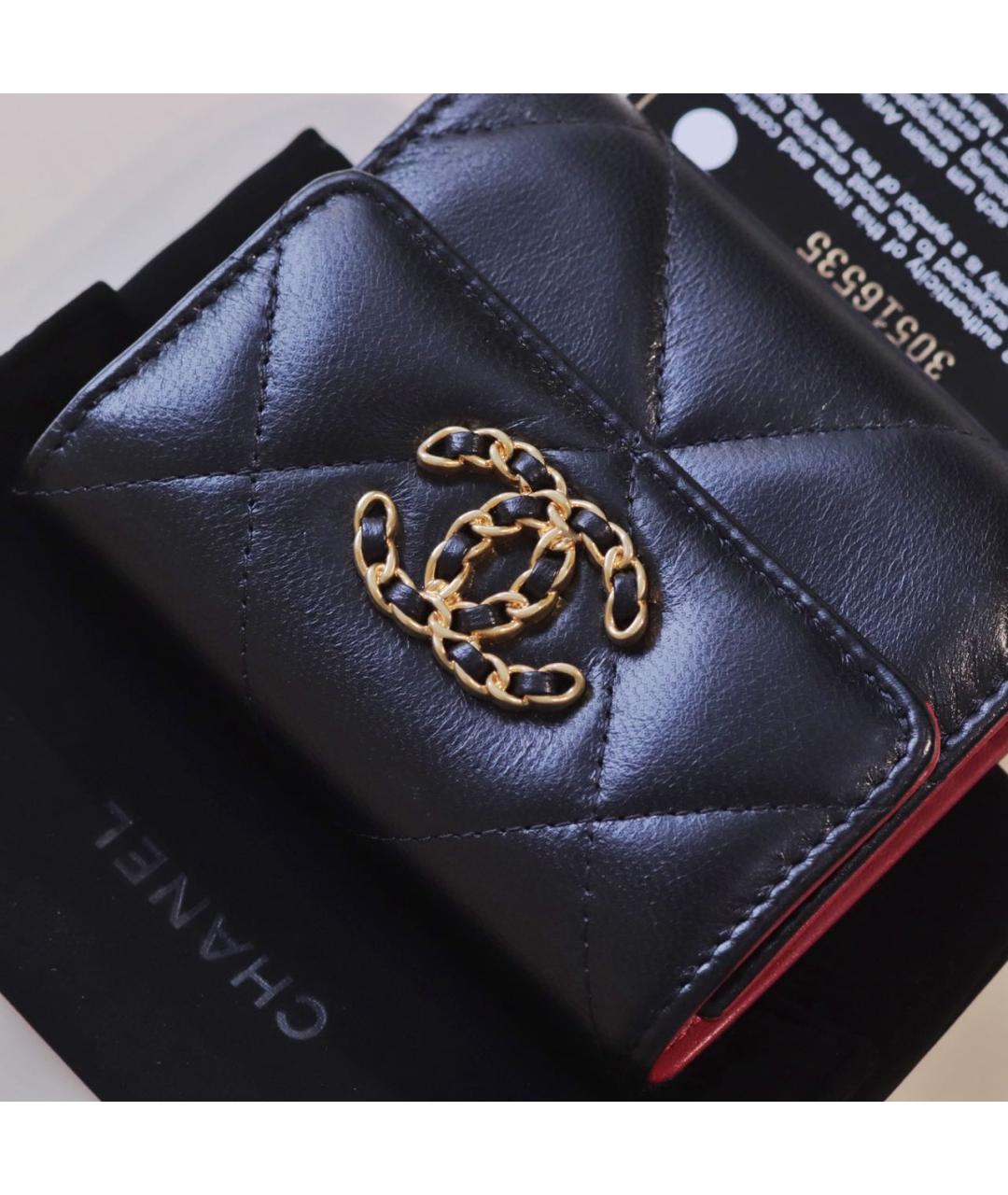 CHANEL Черный кожаный кошелек, фото 2