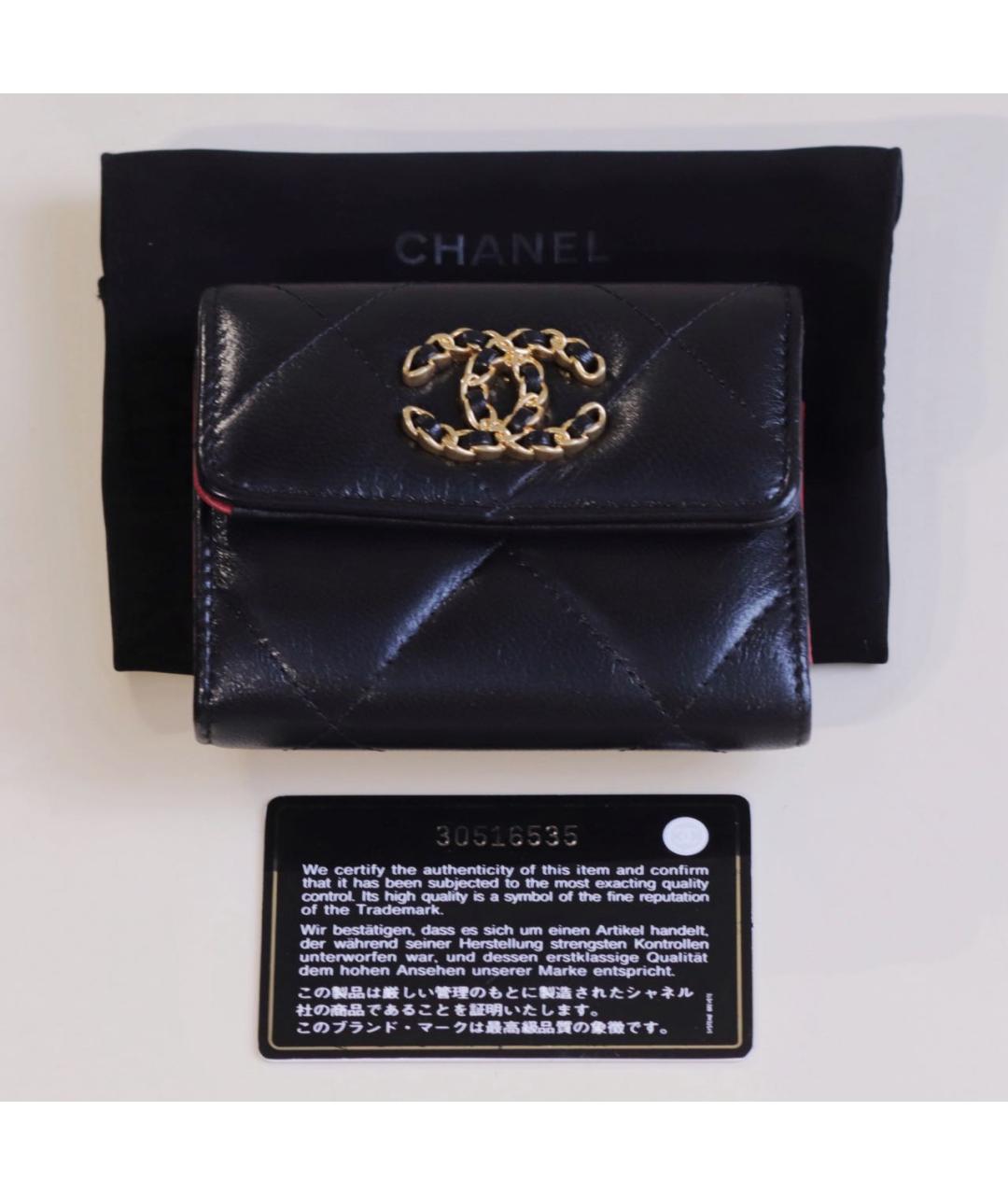 CHANEL Черный кожаный кошелек, фото 9