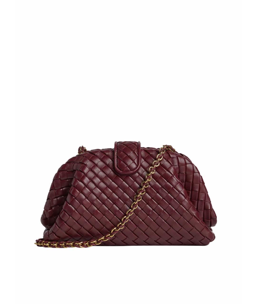 BOTTEGA VENETA Бордовая кожаная сумка через плечо, фото 1
