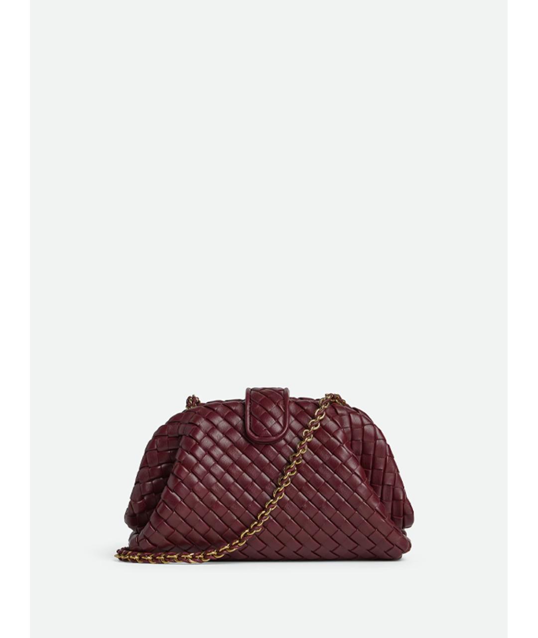 BOTTEGA VENETA Бордовая кожаная сумка через плечо, фото 5