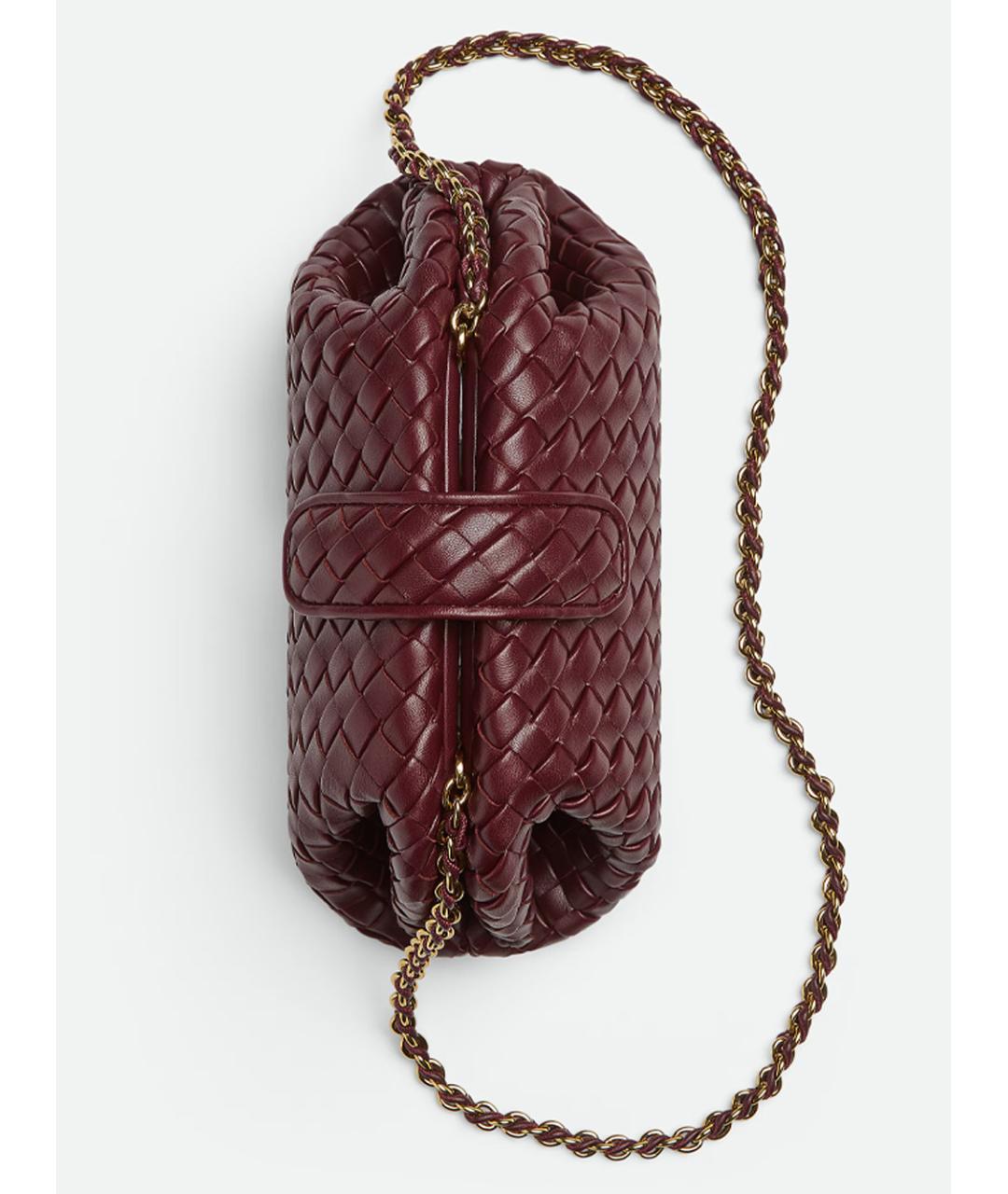 BOTTEGA VENETA Бордовая кожаная сумка через плечо, фото 4