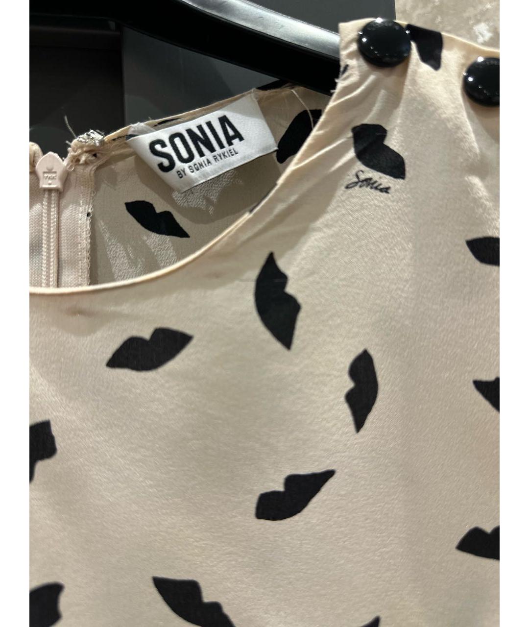 SONIA RYKIEL Бежевое шелковое повседневное платье, фото 3
