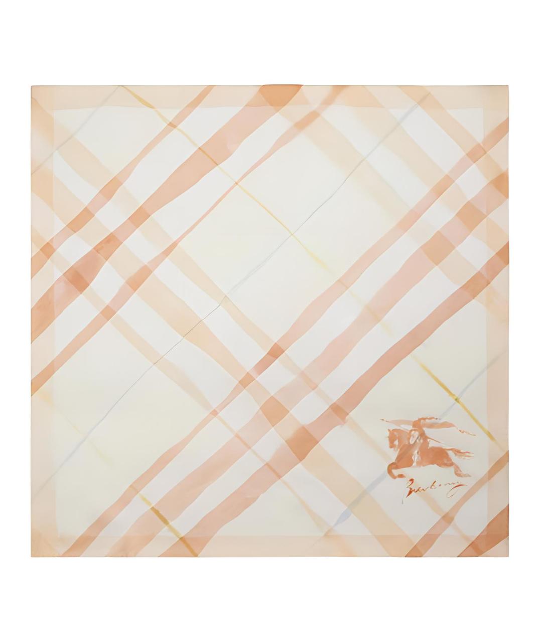 BURBERRY Бежевый шелковый шарф, фото 3