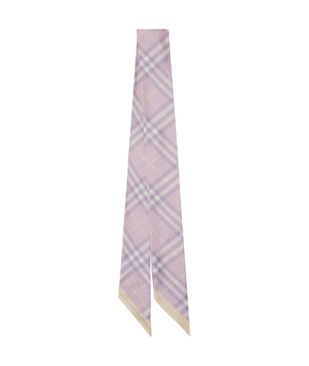 BURBERRY Розовый шелковый шарф, фото 1