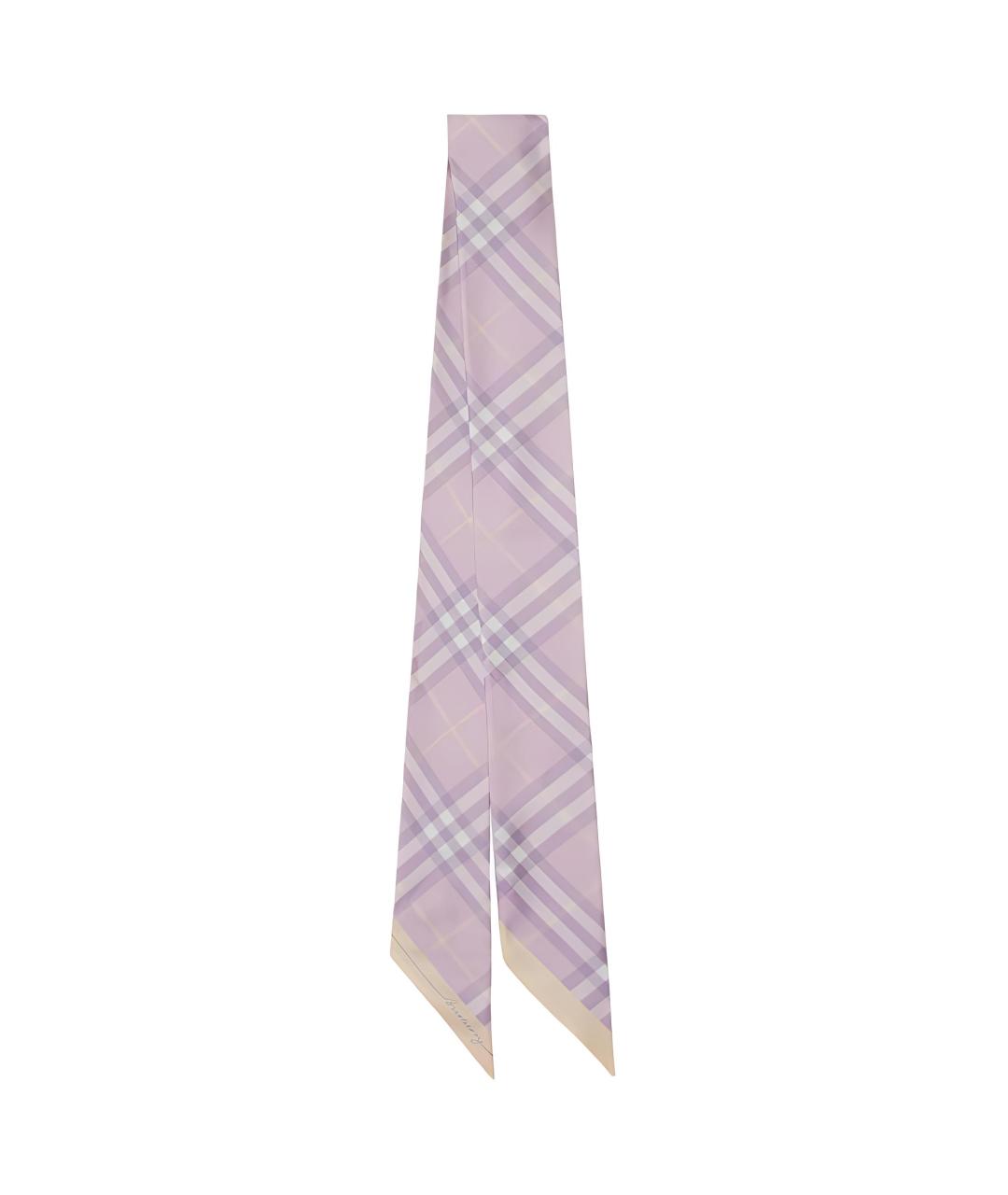 BURBERRY Розовый шелковый шарф, фото 2