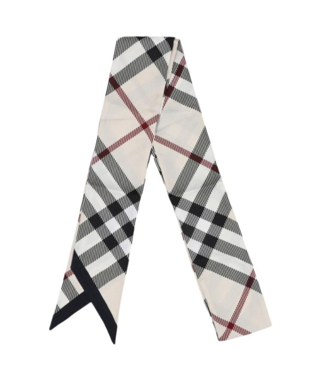 BURBERRY Бежевый шелковый шарф, фото 3