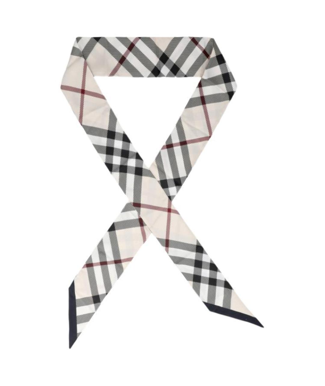 BURBERRY Бежевый шелковый шарф, фото 4