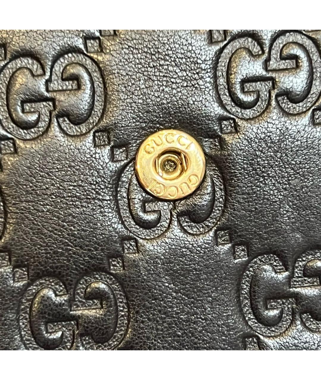 GUCCI Черный кожаный кошелек, фото 5