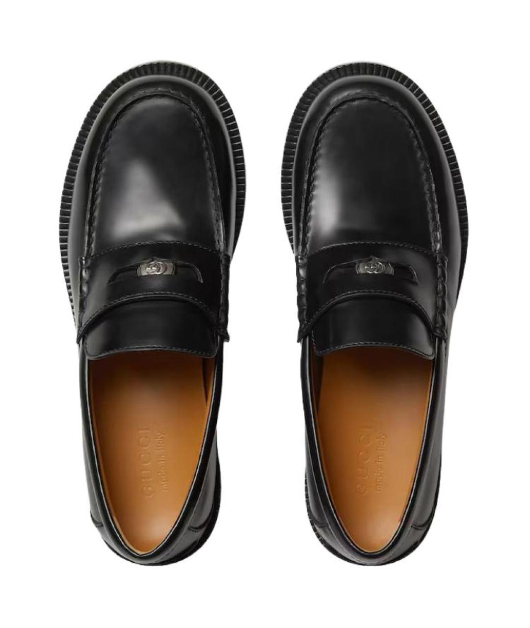 GUCCI Черные кожаные лоферы, фото 4