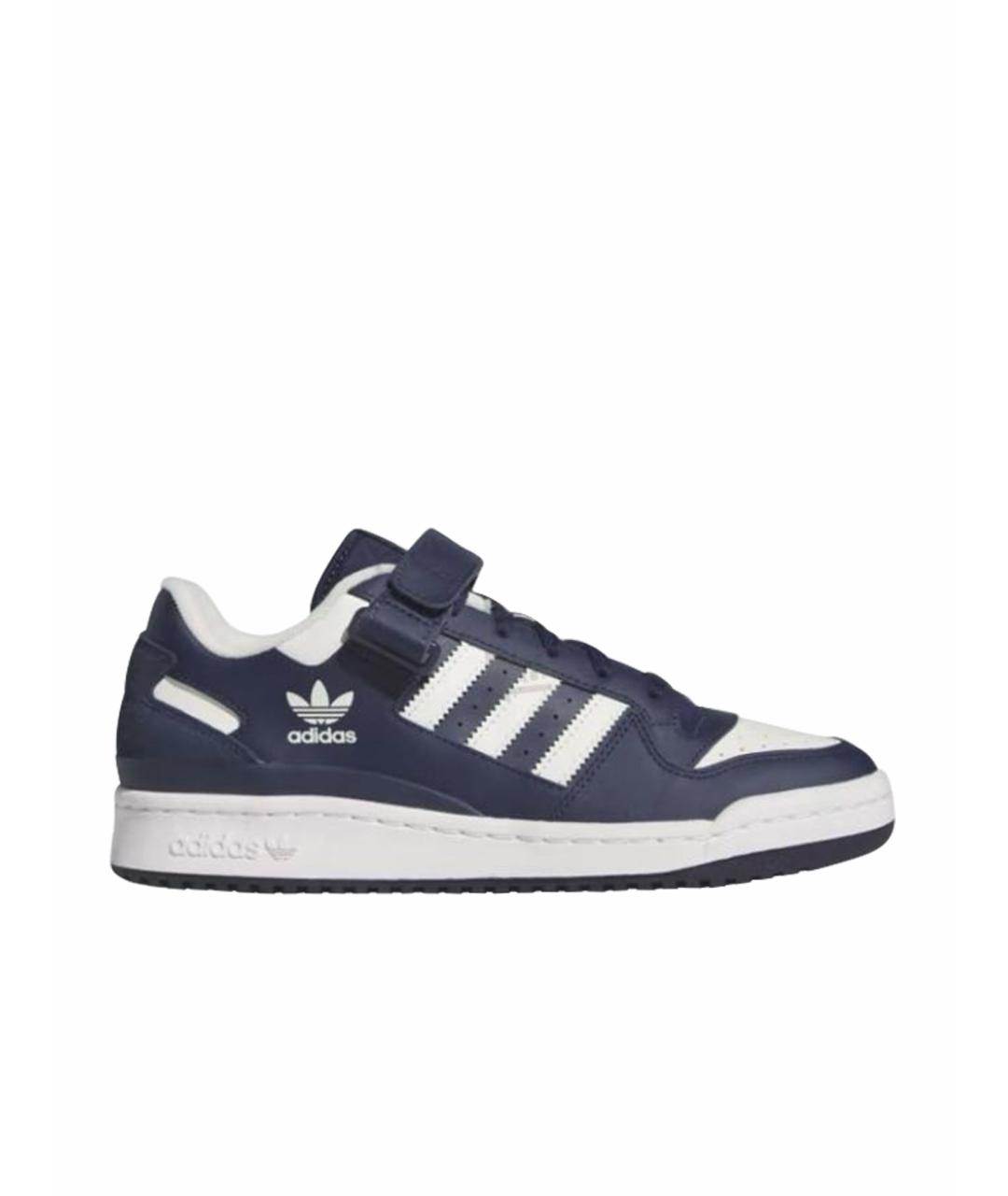 ADIDAS Темно-синие кожаные низкие кроссовки / кеды, фото 1