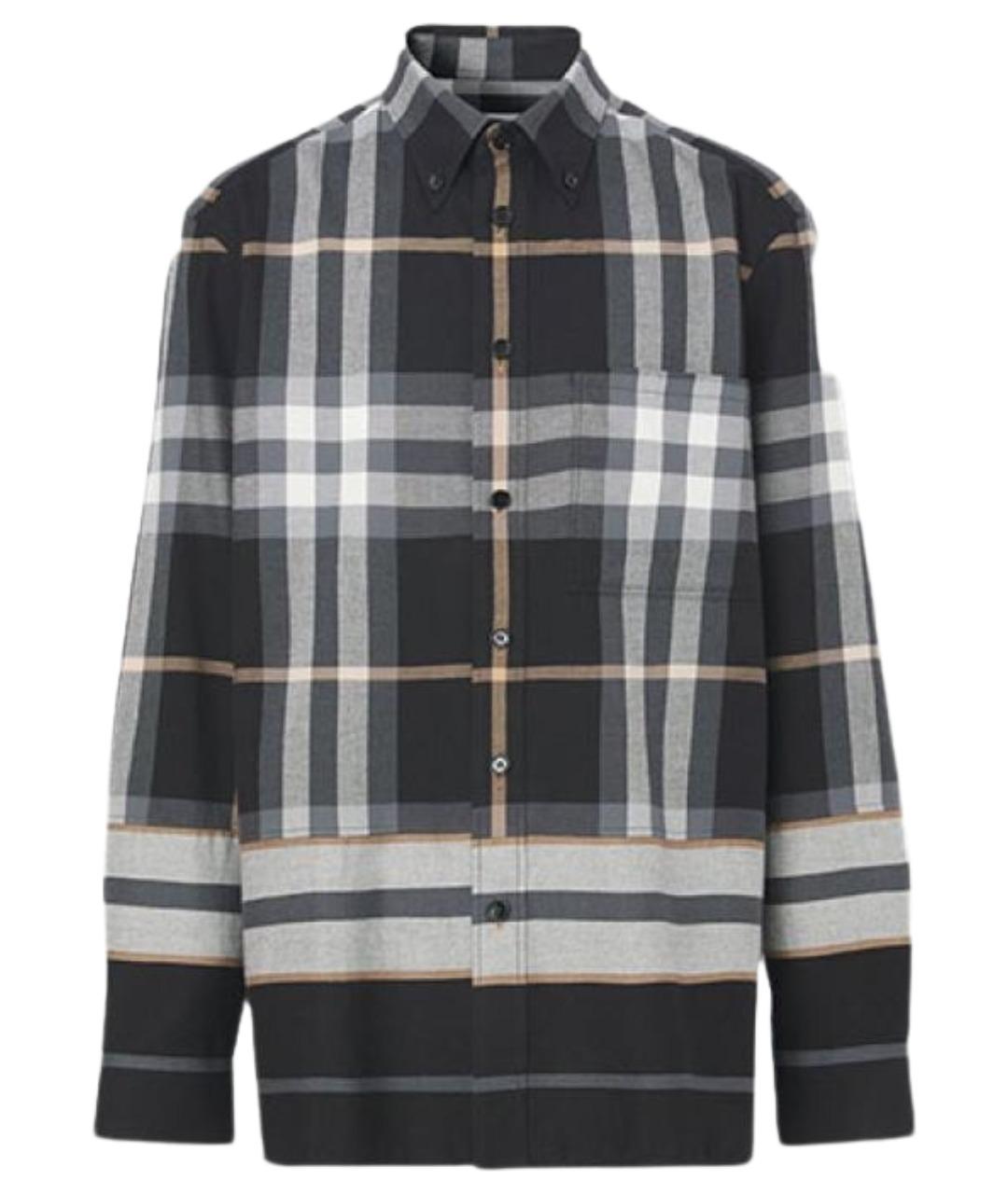 BURBERRY Черная хлопковая кэжуал рубашка, фото 1