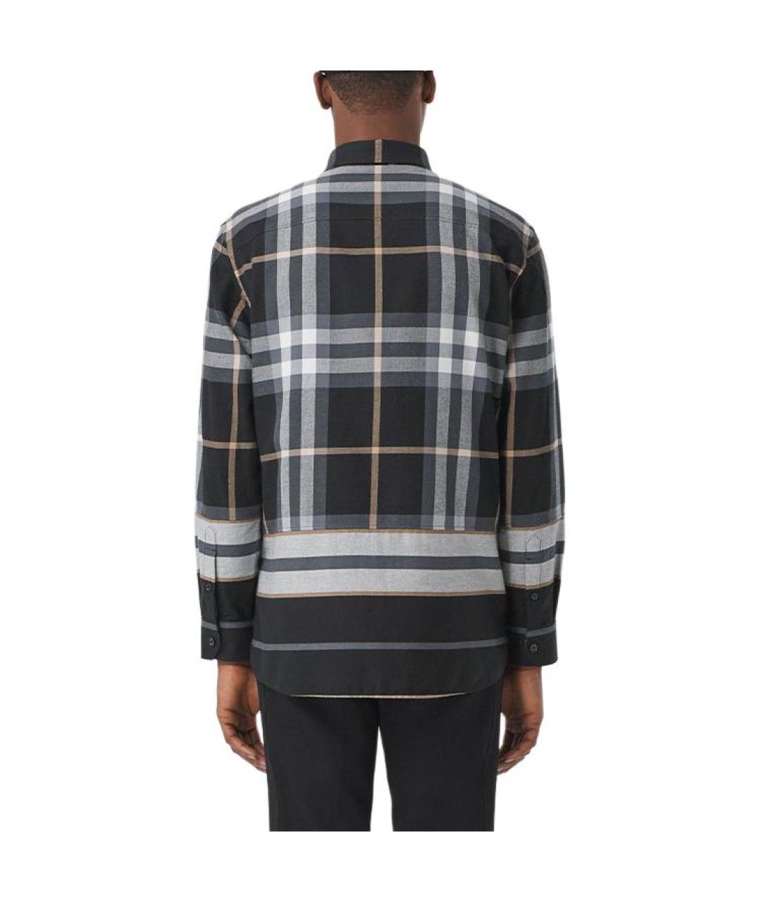 BURBERRY Черная хлопковая кэжуал рубашка, фото 3