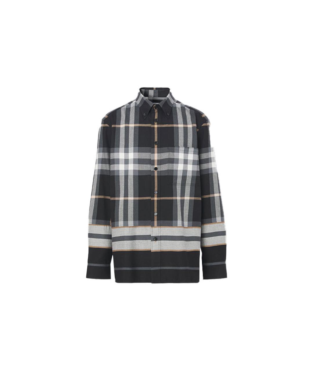 BURBERRY Черная хлопковая кэжуал рубашка, фото 4