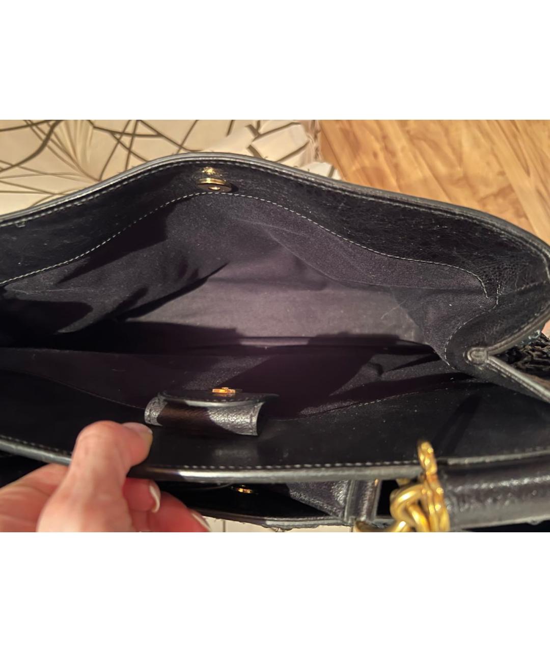 DOLCE&GABBANA Черная пелетеная сумка с короткими ручками, фото 5