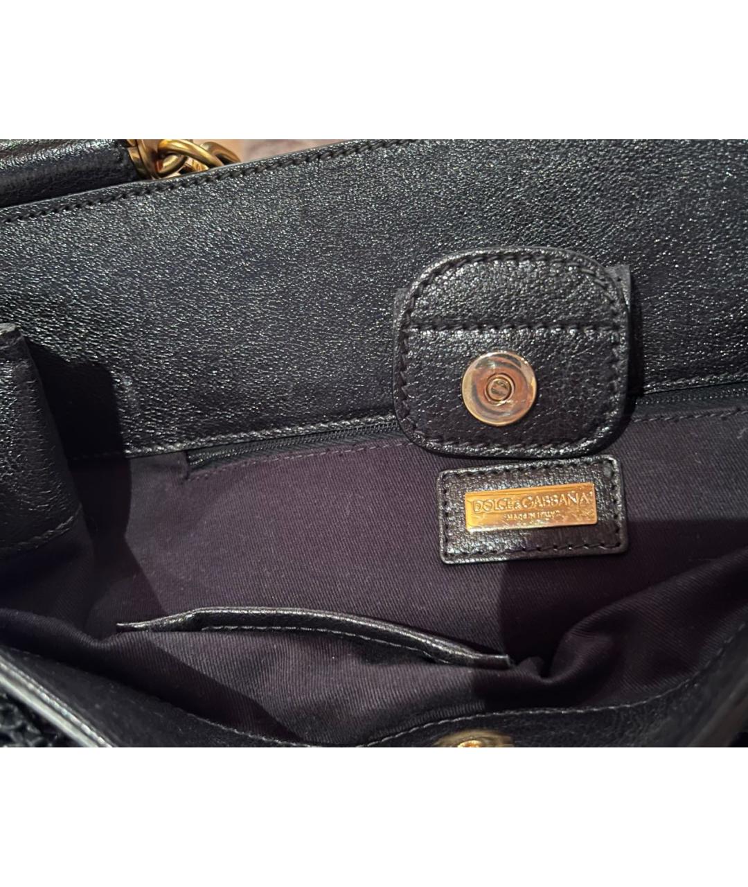 DOLCE&GABBANA Черная пелетеная сумка с короткими ручками, фото 7