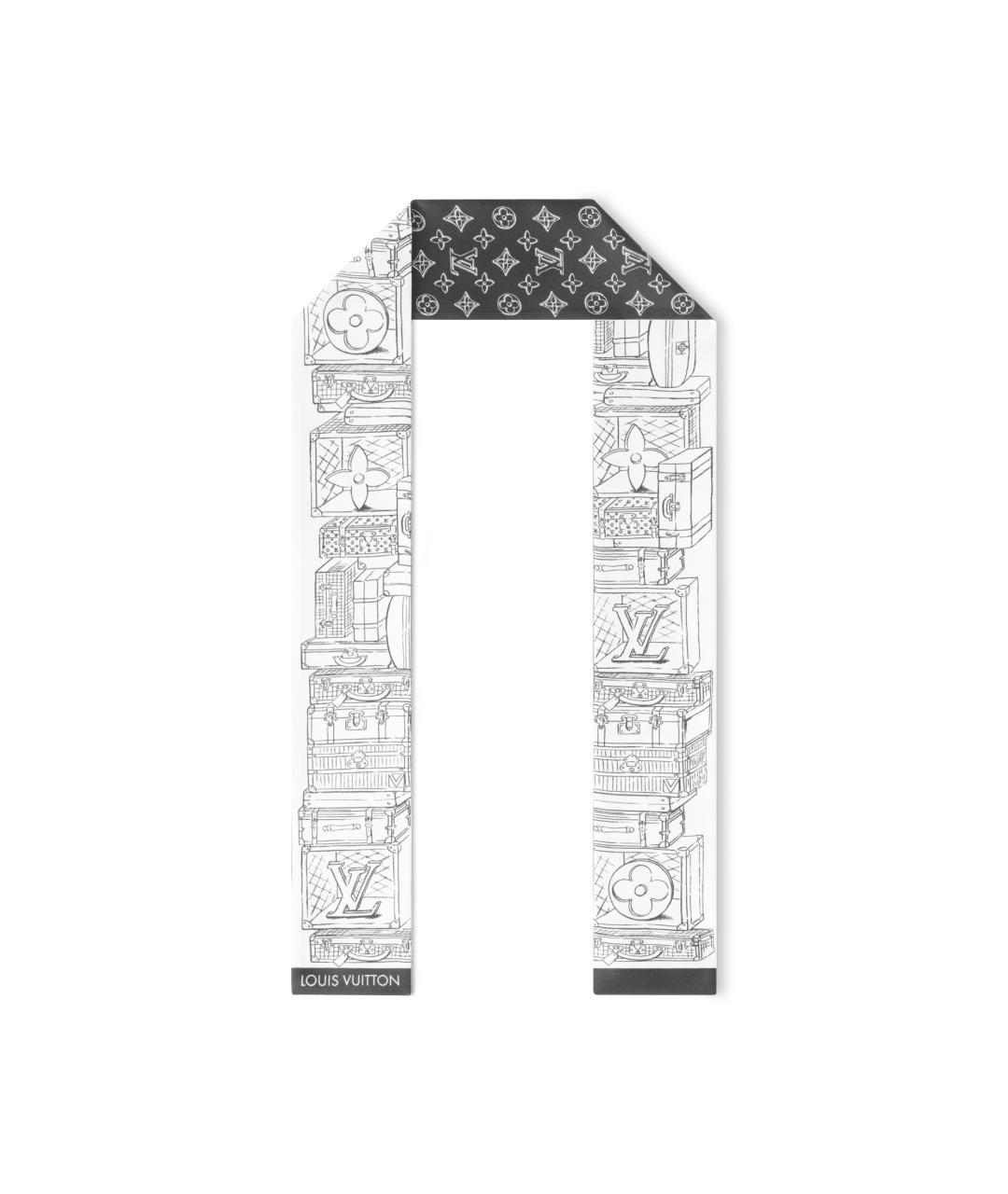LOUIS VUITTON Черный шелковый шарф, фото 2