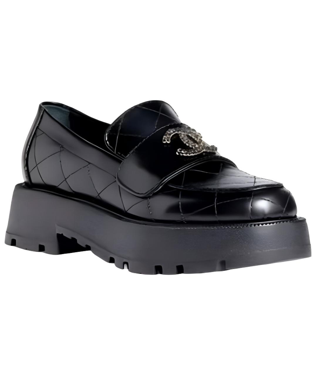CHANEL Черные кожаные лоферы, фото 4