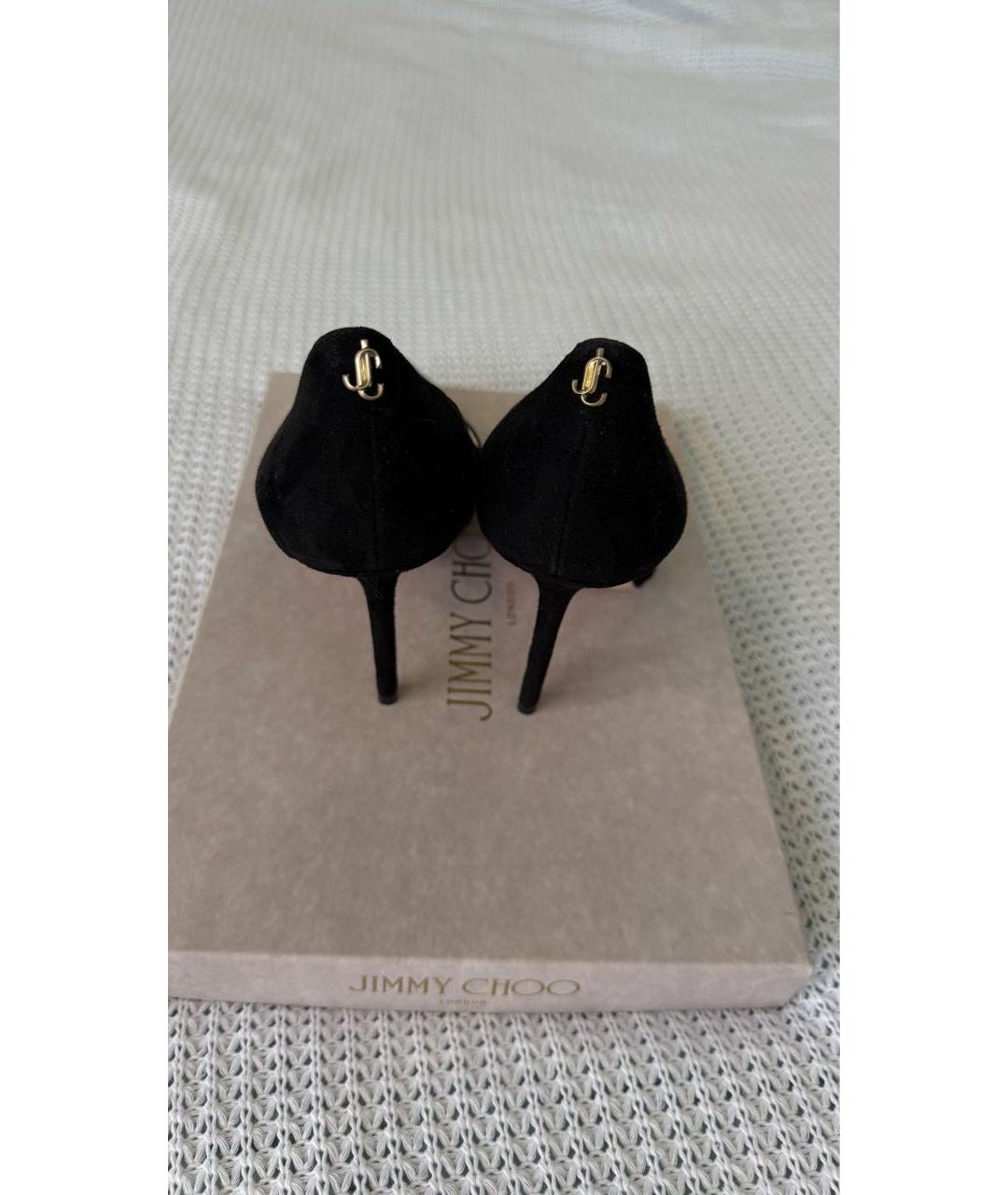 JIMMY CHOO Черные замшевые туфли, фото 4
