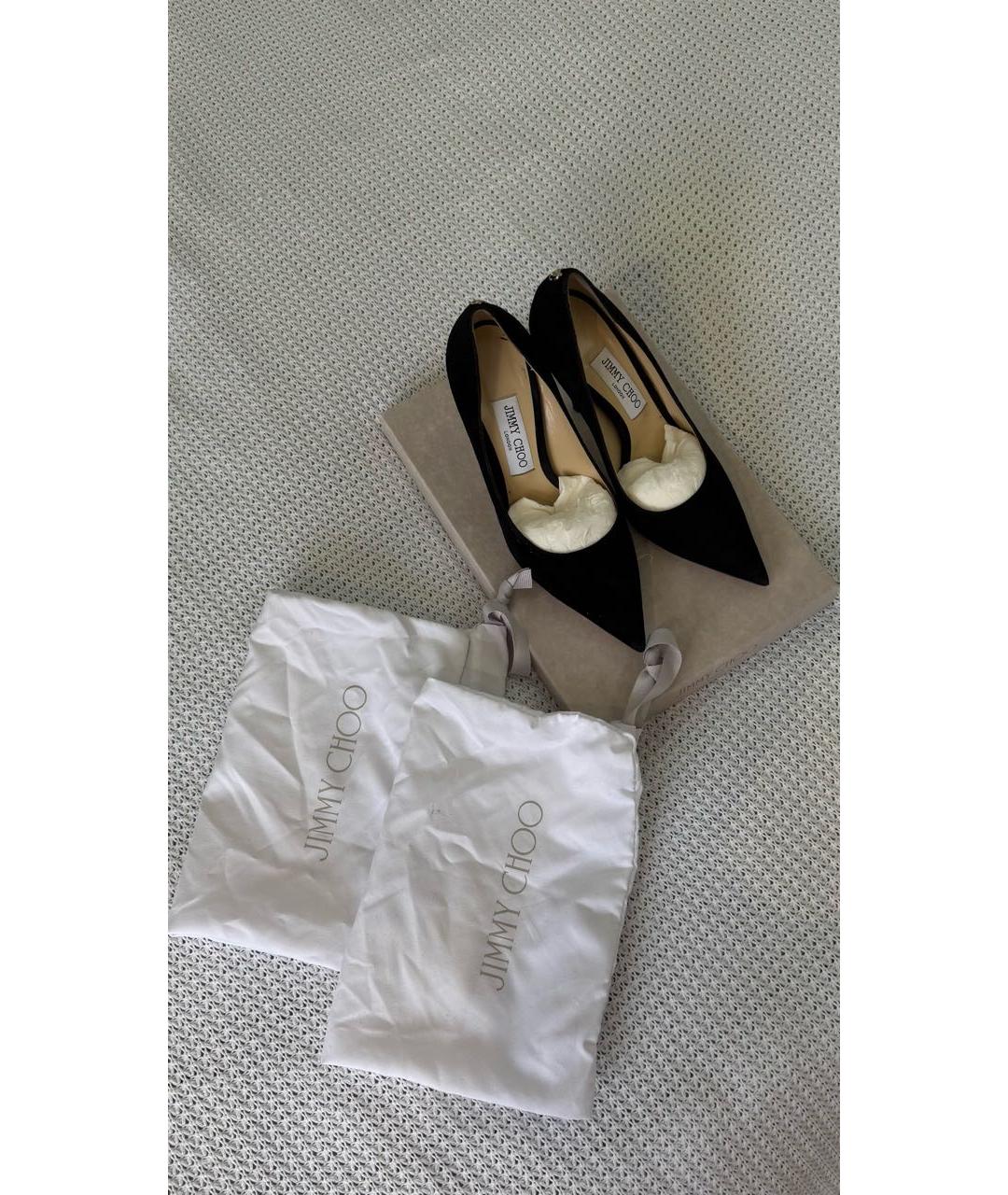 JIMMY CHOO Черные замшевые туфли, фото 5