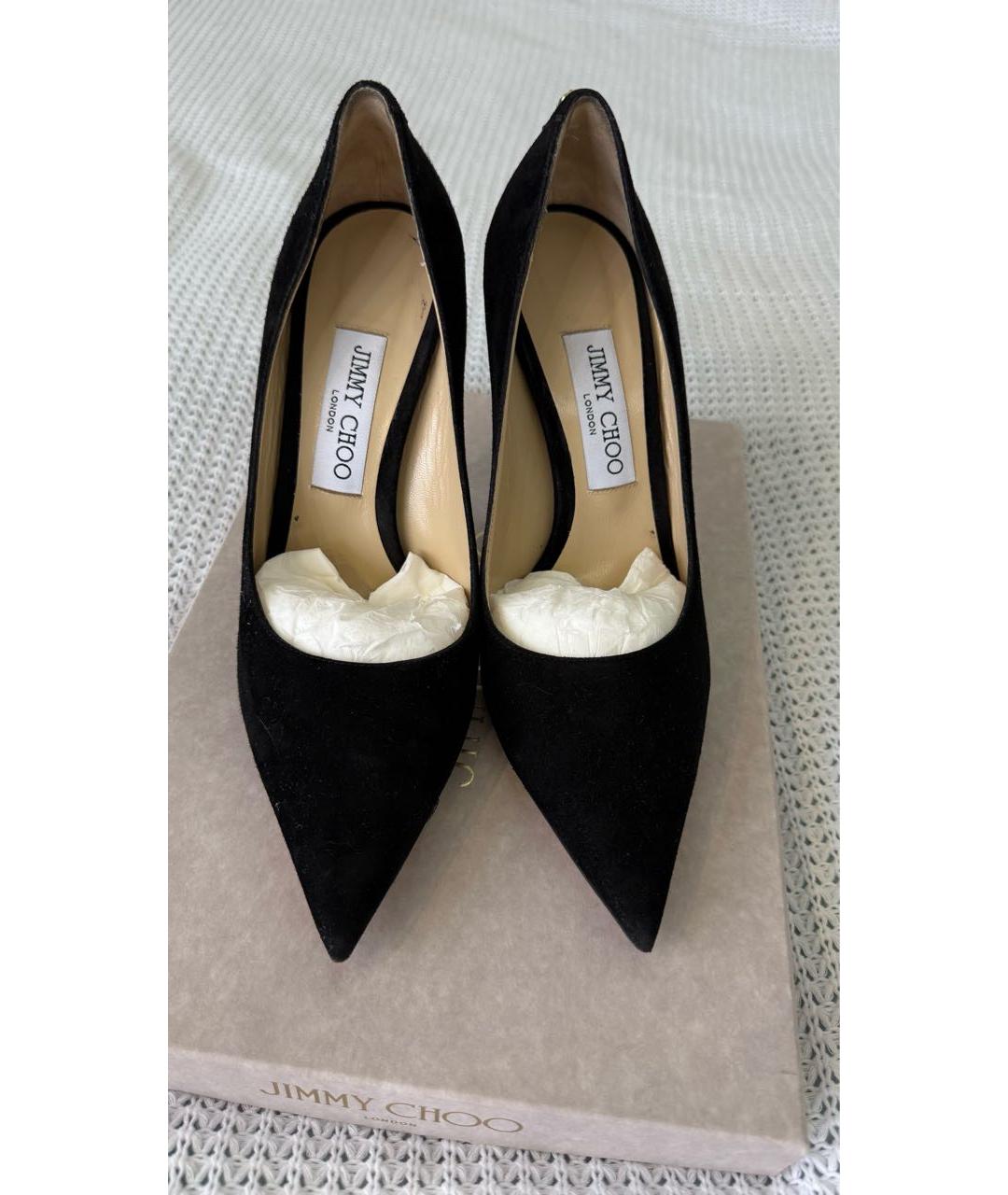 JIMMY CHOO Черные замшевые туфли, фото 6