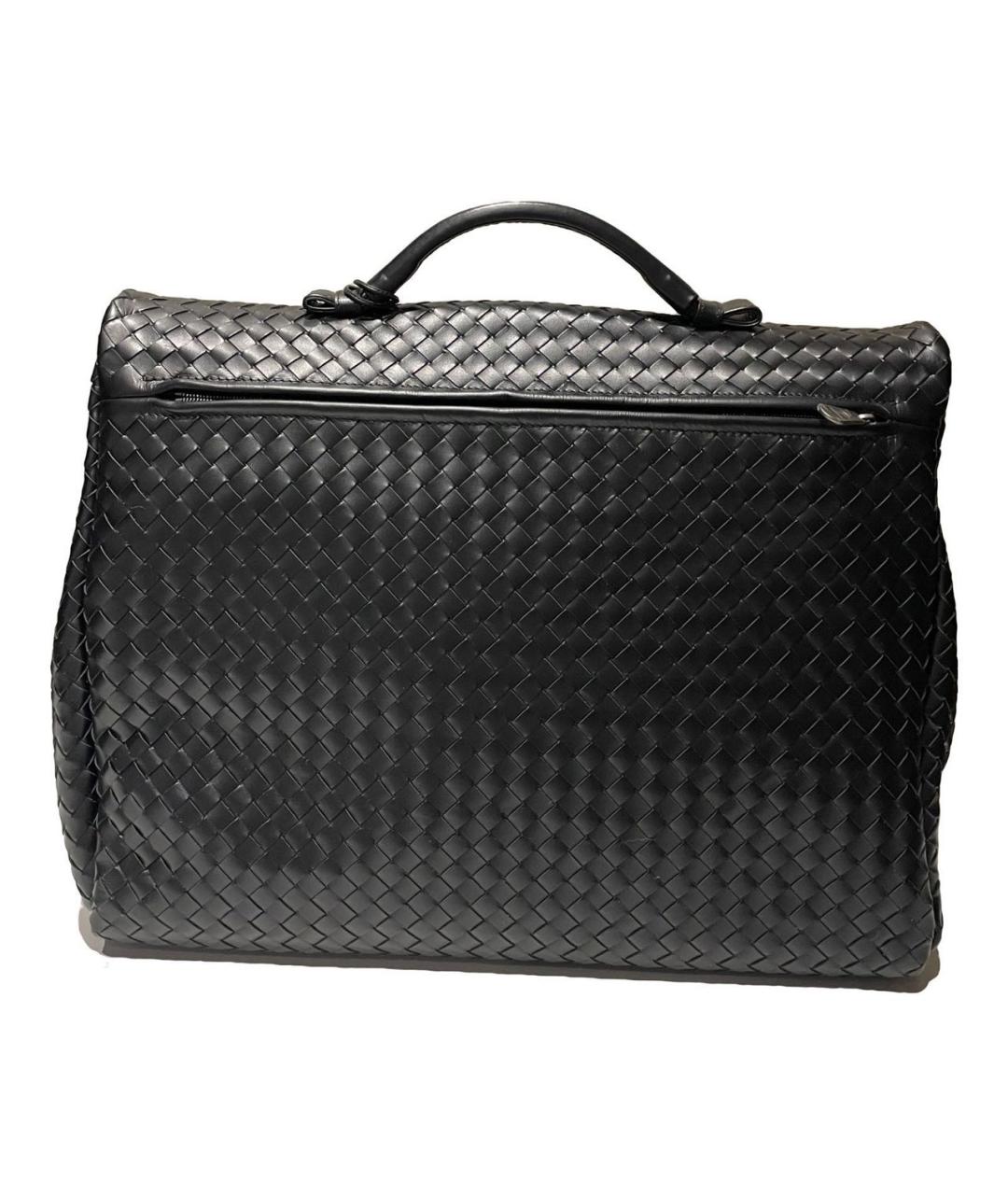 BOTTEGA VENETA Черный кожаный портфель, фото 3