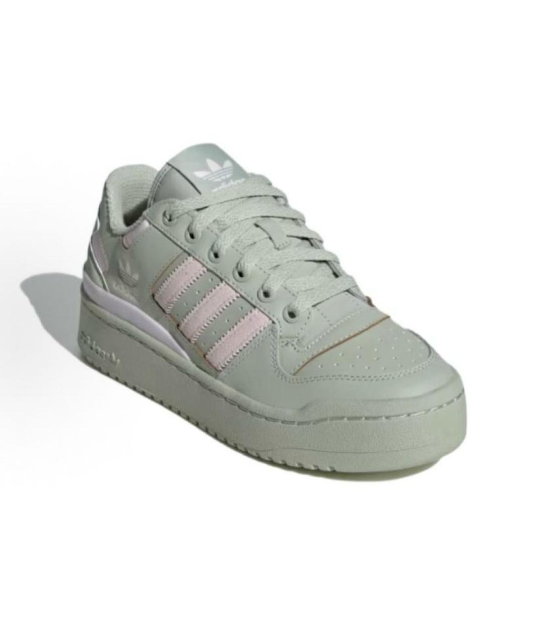 ADIDAS Зеленые кожаные низкие кроссовки / кеды, фото 3