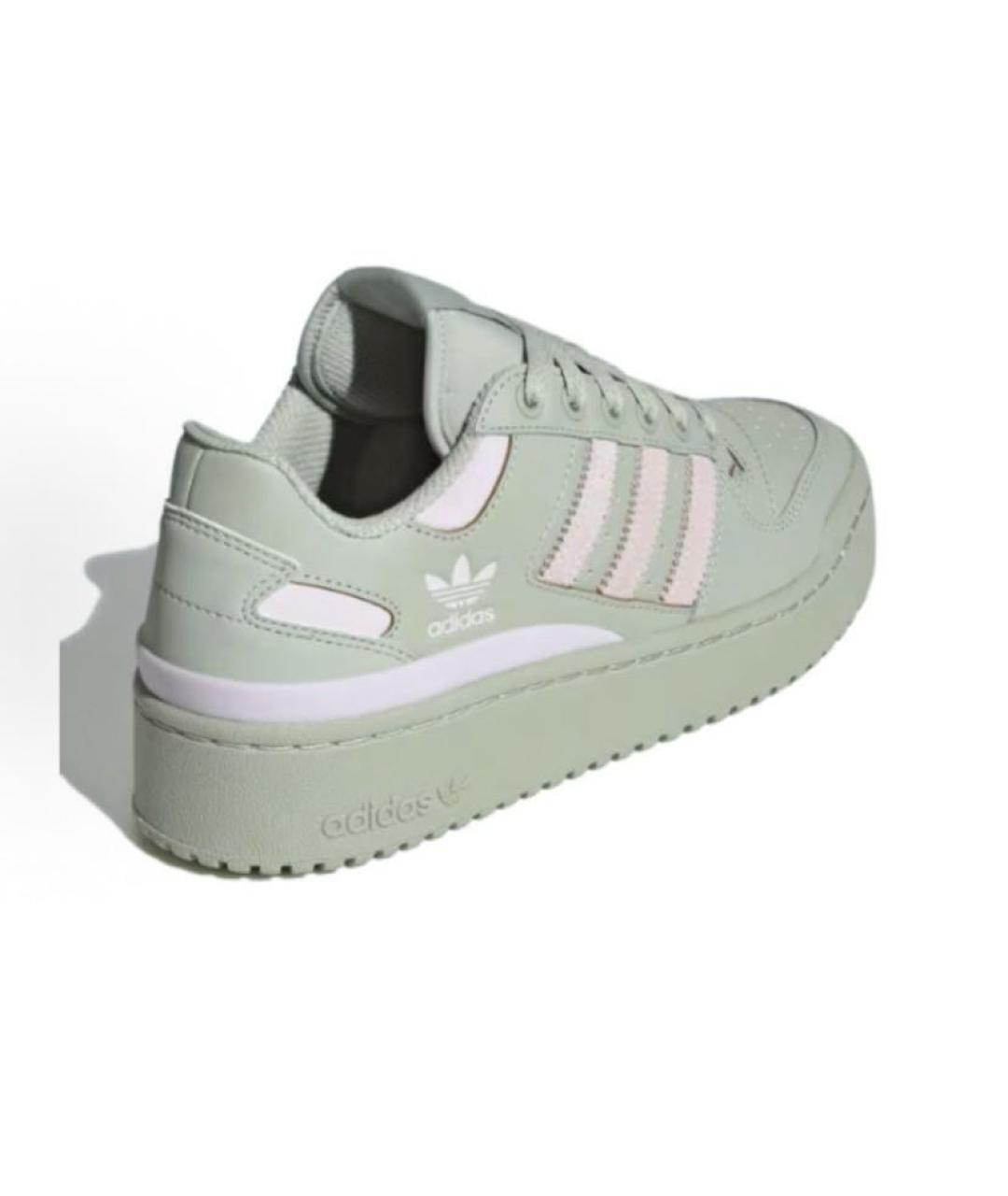 ADIDAS Зеленые кожаные низкие кроссовки / кеды, фото 4