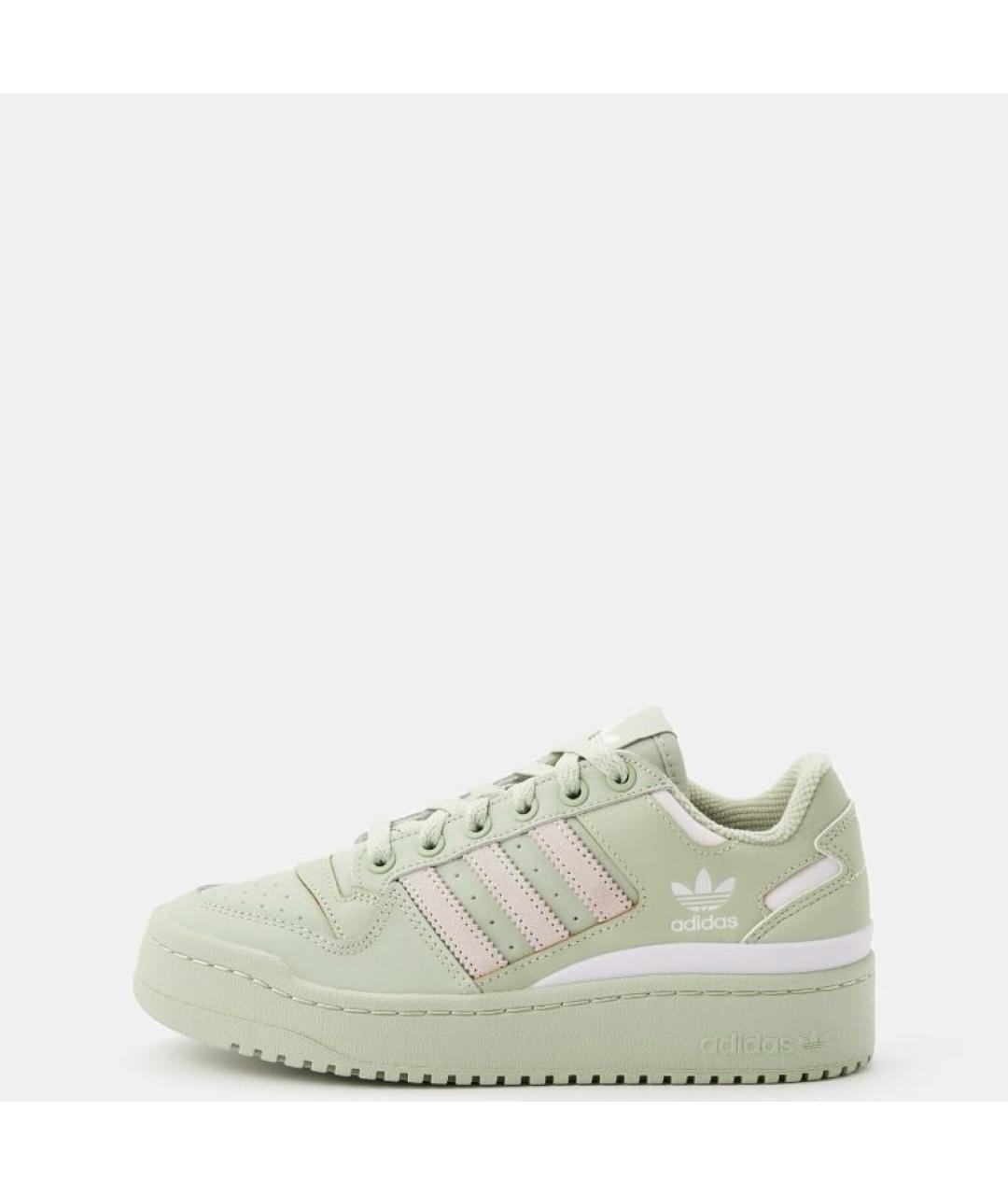 ADIDAS Зеленые кожаные низкие кроссовки / кеды, фото 2