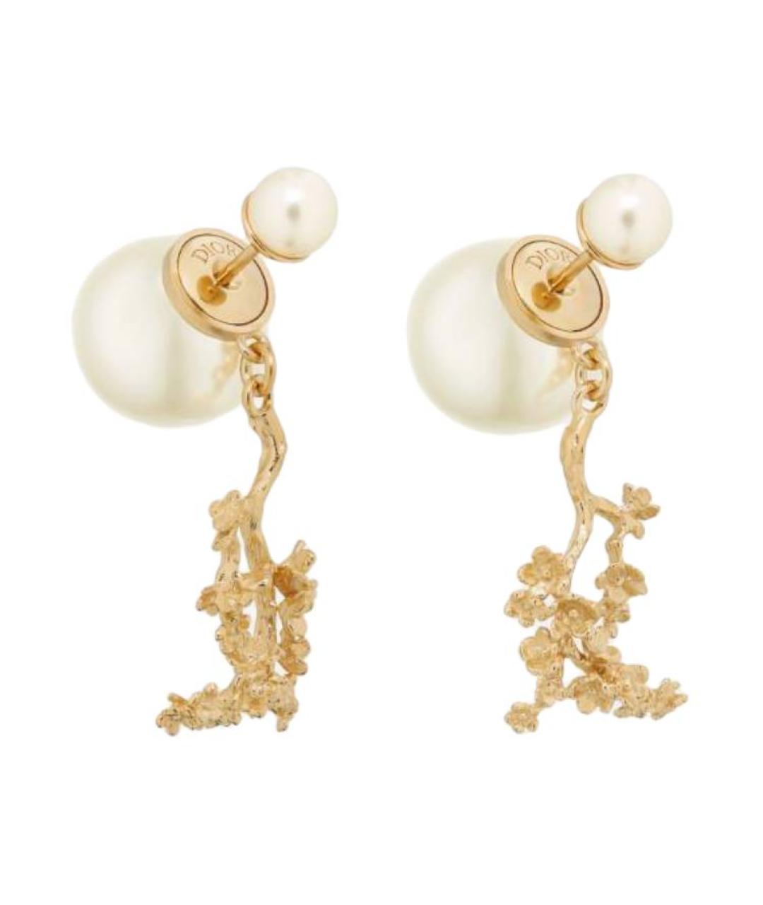 CHRISTIAN DIOR Золотые металлические серьги, фото 2