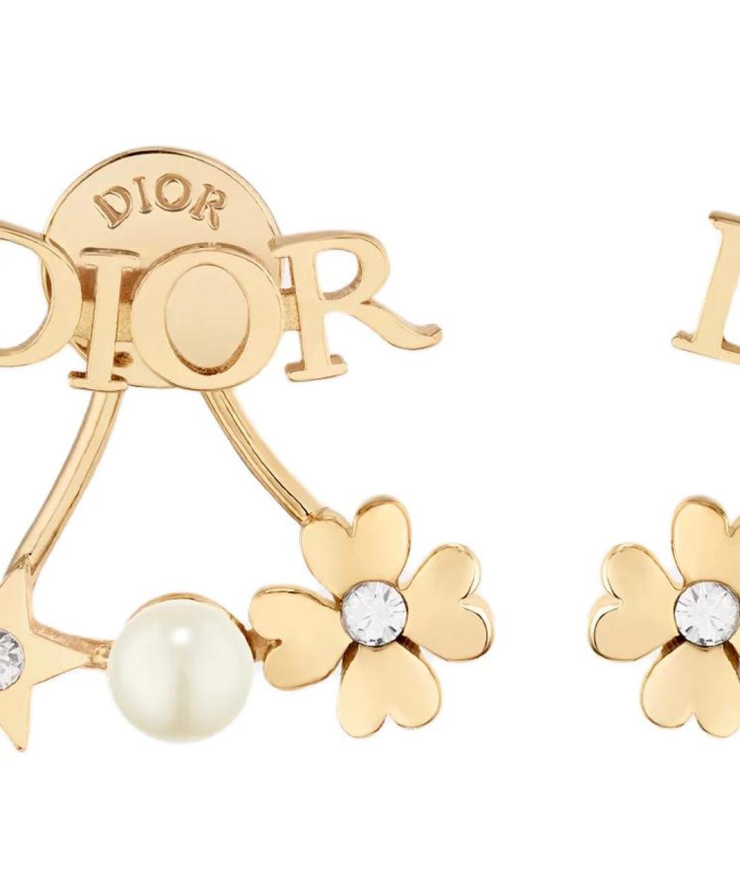 CHRISTIAN DIOR Золотые металлические серьги, фото 2