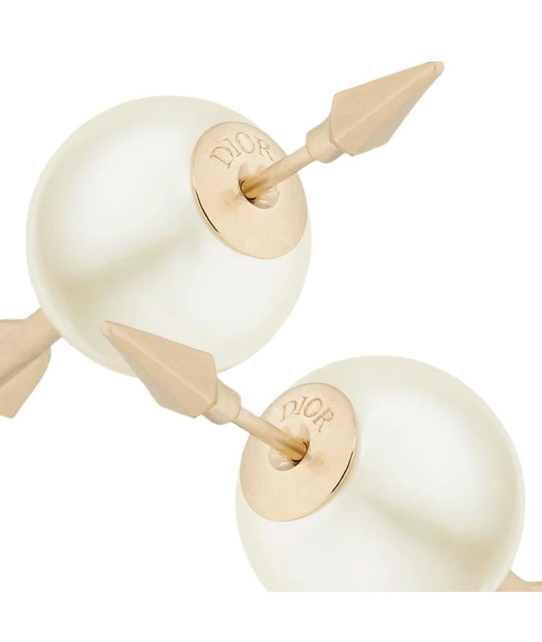 CHRISTIAN DIOR Золотые металлические серьги, фото 3