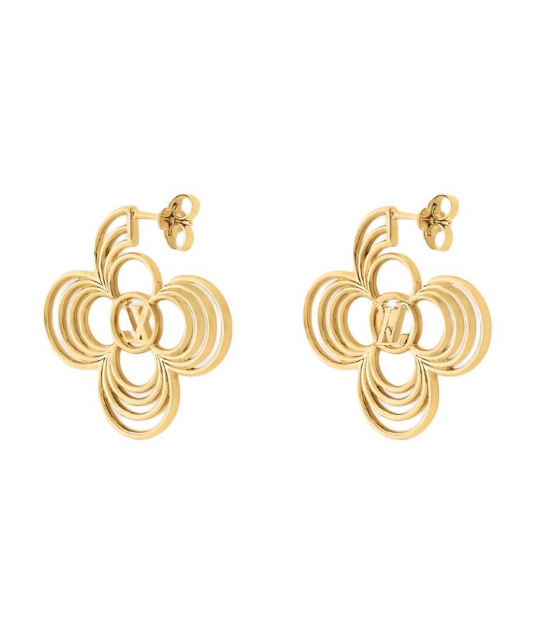 LOUIS VUITTON Золотые металлические серьги, фото 3