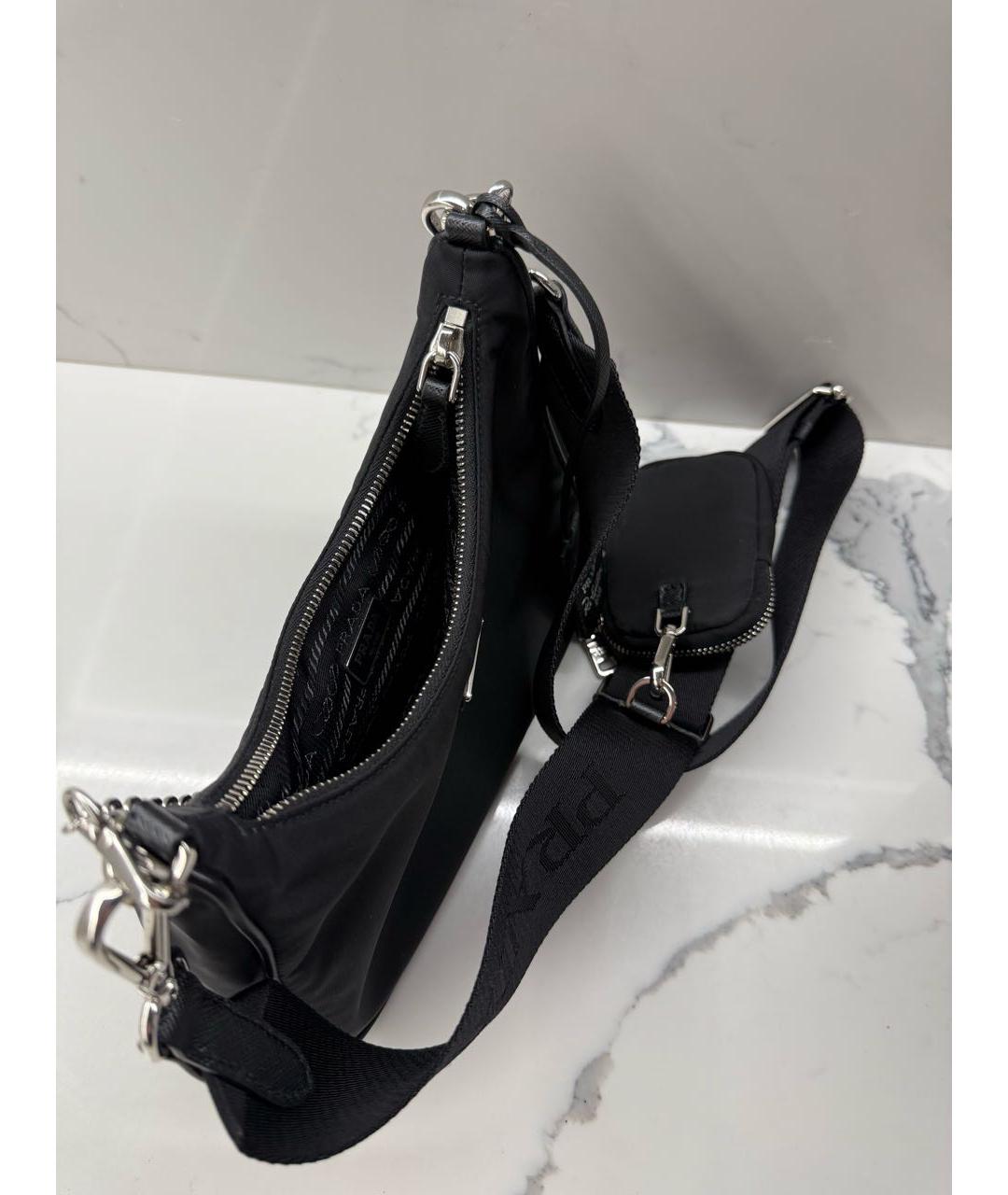 PRADA Черная синтетическая сумка с короткими ручками, фото 5