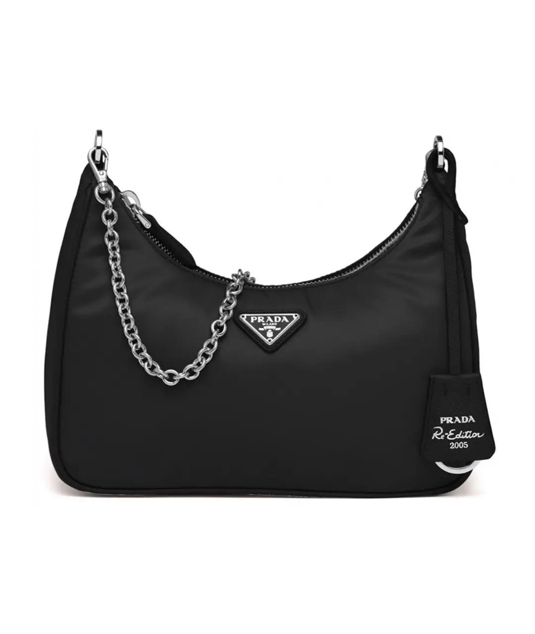 PRADA Черная синтетическая сумка с короткими ручками, фото 1