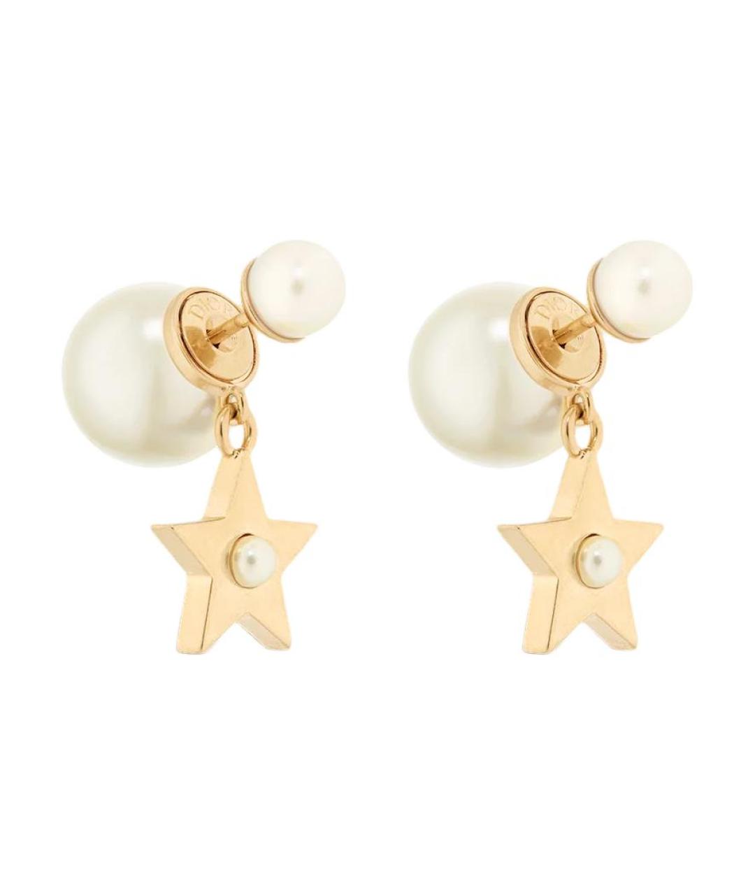 CHRISTIAN DIOR Золотые металлические серьги, фото 1