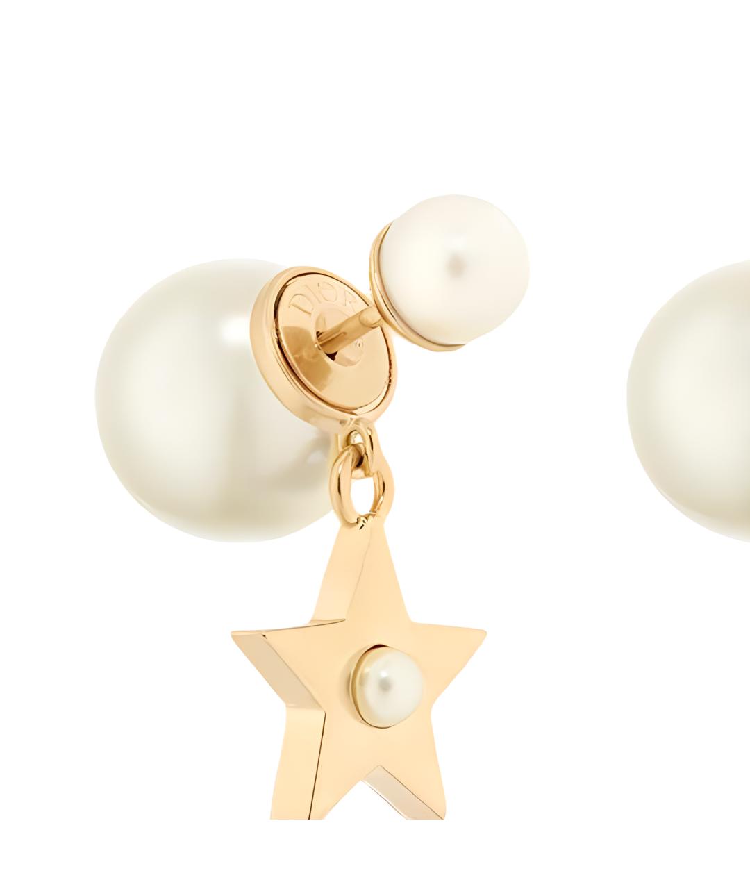 CHRISTIAN DIOR Золотые металлические серьги, фото 2