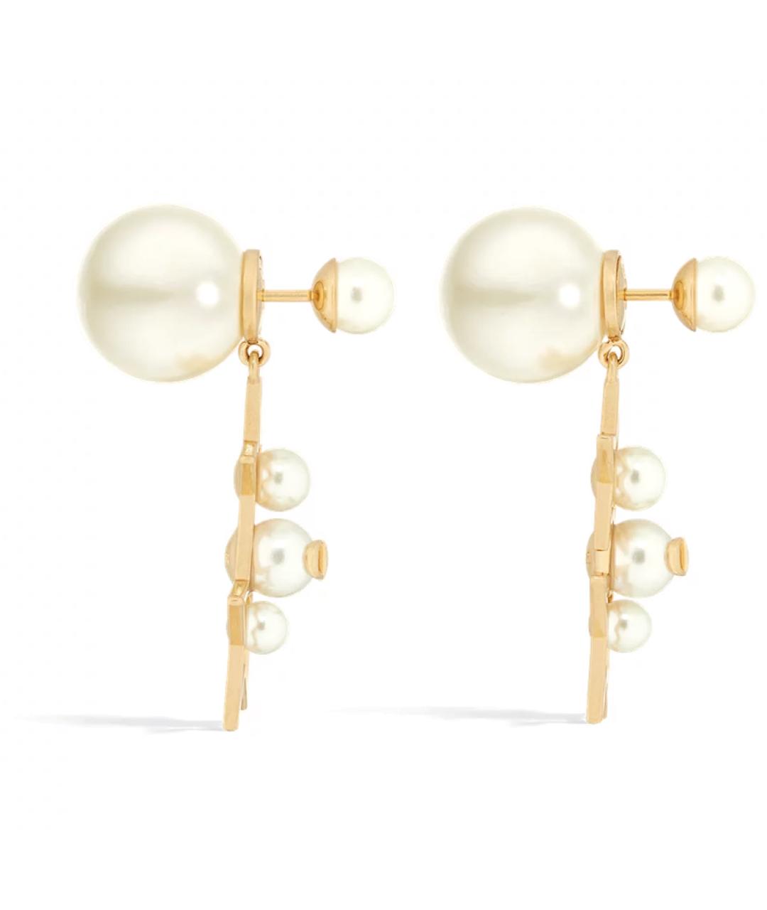 CHRISTIAN DIOR Золотые металлические серьги, фото 2