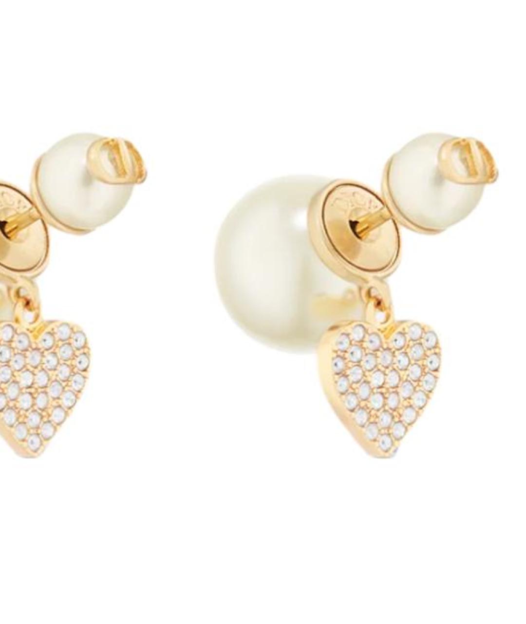 CHRISTIAN DIOR Золотые металлические серьги, фото 3